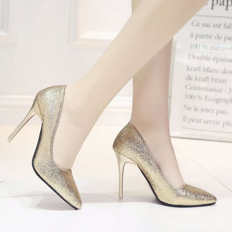 elegant stiletto shoes, gold bridal heels, silver bridesmaid stilettos - available at Sparq Mart