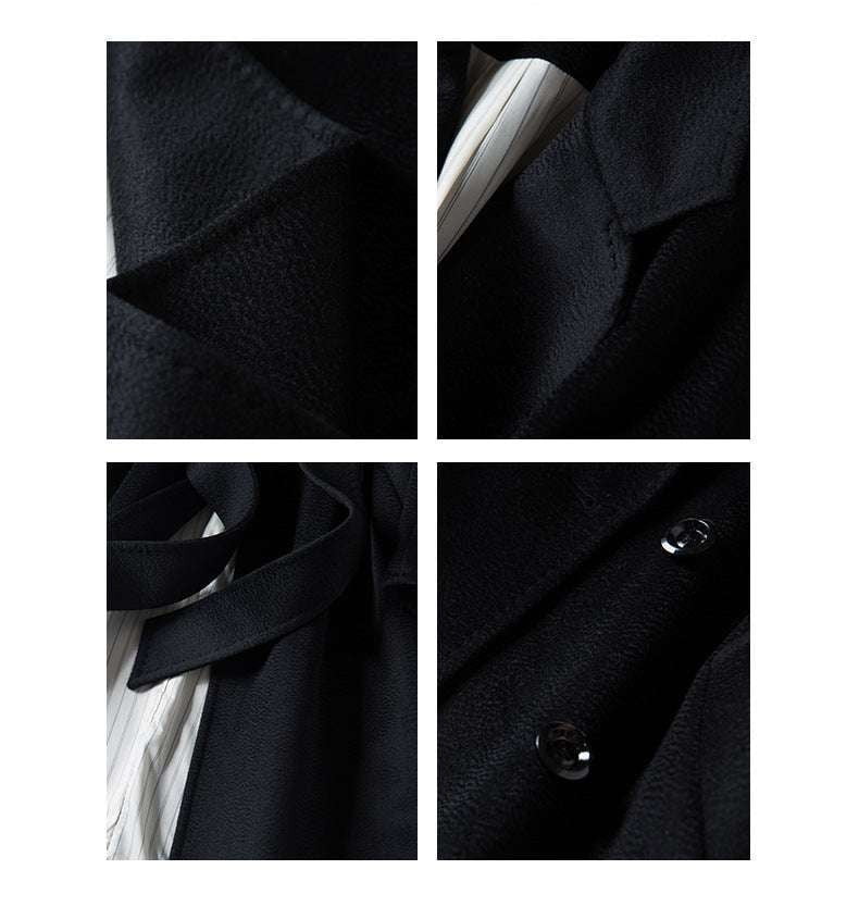 Cashmere coat, Commuting jacket, Water ripple sleeve - available at Sparq Mart