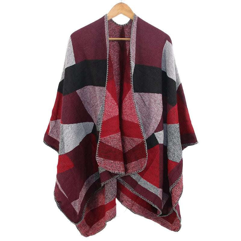 Elegant Womens Shawl, Warm Cashmere Cape, Winter Cape Poncho - available at Sparq Mart