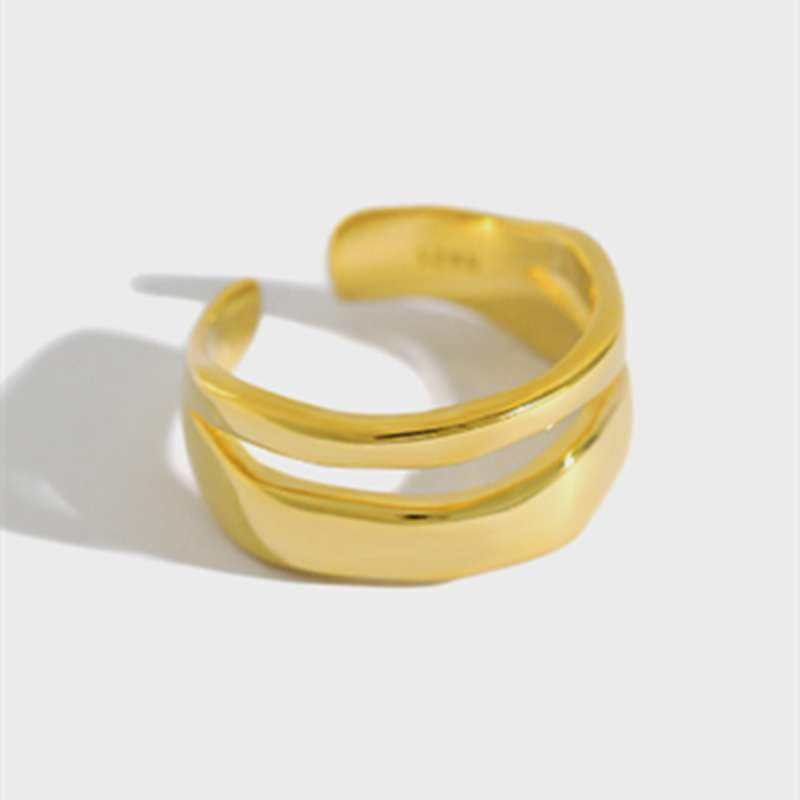 Elegant Female Ring, Gold Silver Ring, Layered Statement Ring - available at Sparq Mart