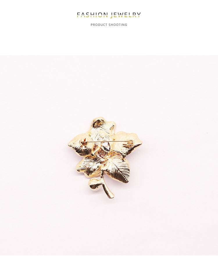 Elegant Brooch Gift, Enamel Flower Pin, Oil Drop Brooch - available at Sparq Mart