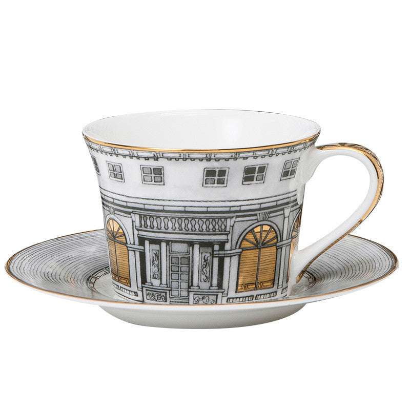 Bone China Cup, Elegant Coffee Cups, Gold-Trimmed Coffee Set - available at Sparq Mart