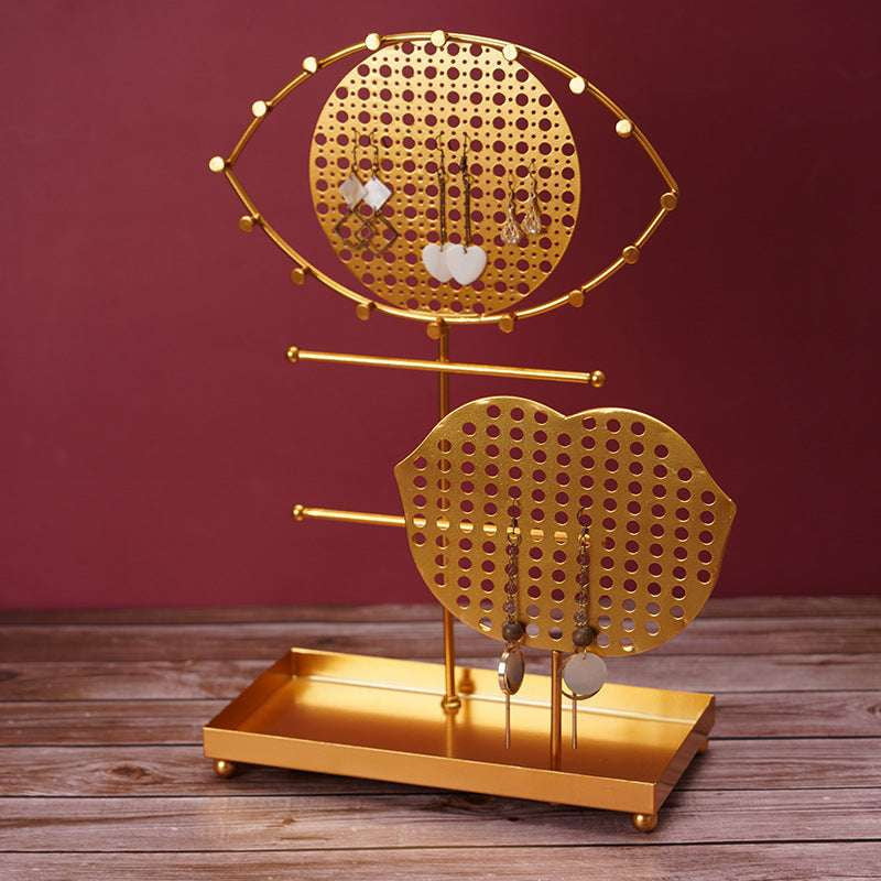 Golden Earring Holder, Jewelry Display Rack, Metal Earring Organizer - available at Sparq Mart