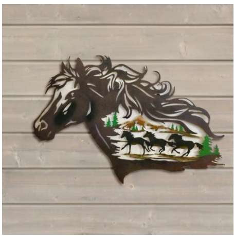 American Style Decor, Iron Horse Ornament, Pastoral Metal Paintings - available at Sparq Mart