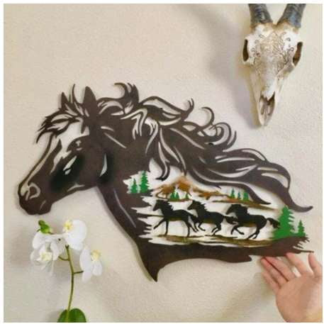 American Style Decor, Iron Horse Ornament, Pastoral Metal Paintings - available at Sparq Mart