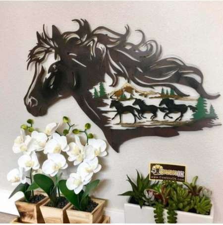 American Style Decor, Iron Horse Ornament, Pastoral Metal Paintings - available at Sparq Mart