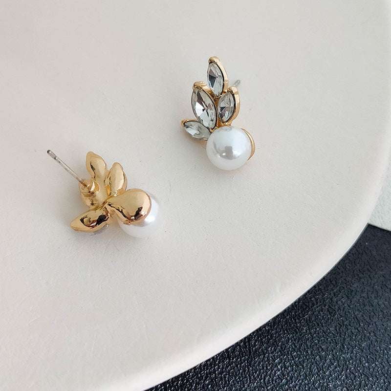 Chic Wedding Earrings, Elegant Pearl Jewelry, Fashionable Silver Studs - available at Sparq Mart