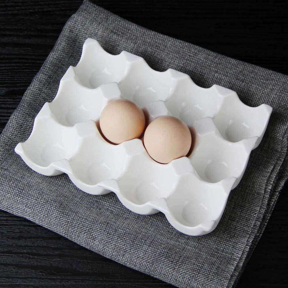 Porcelain Egg Organizer Kitchen Storage Solutions Decorative Egg Holder - available at Sparq Mart