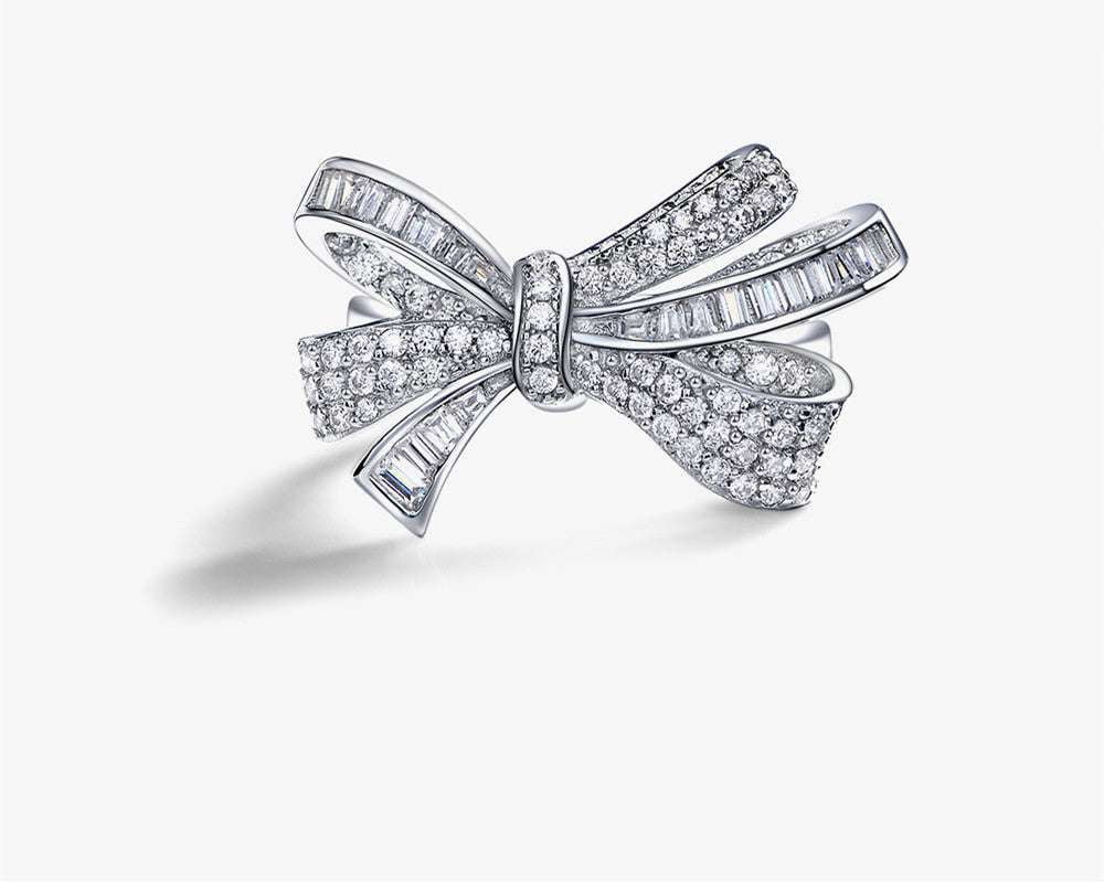 Dainty Ring Accessory, Elegant Bow Ring, Silver Hand Jewelry - available at Sparq Mart