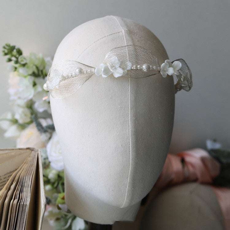 Ceramic Floral Wedding Tiara, Luxury Bridal Headpiece, Silver Bridal Hair Accessory - available at Sparq Mart