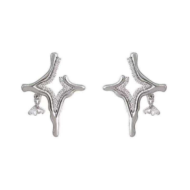 Elegant Stud Earrings, High-end Fashion Earrings, Star Shaped Earrings - available at Sparq Mart