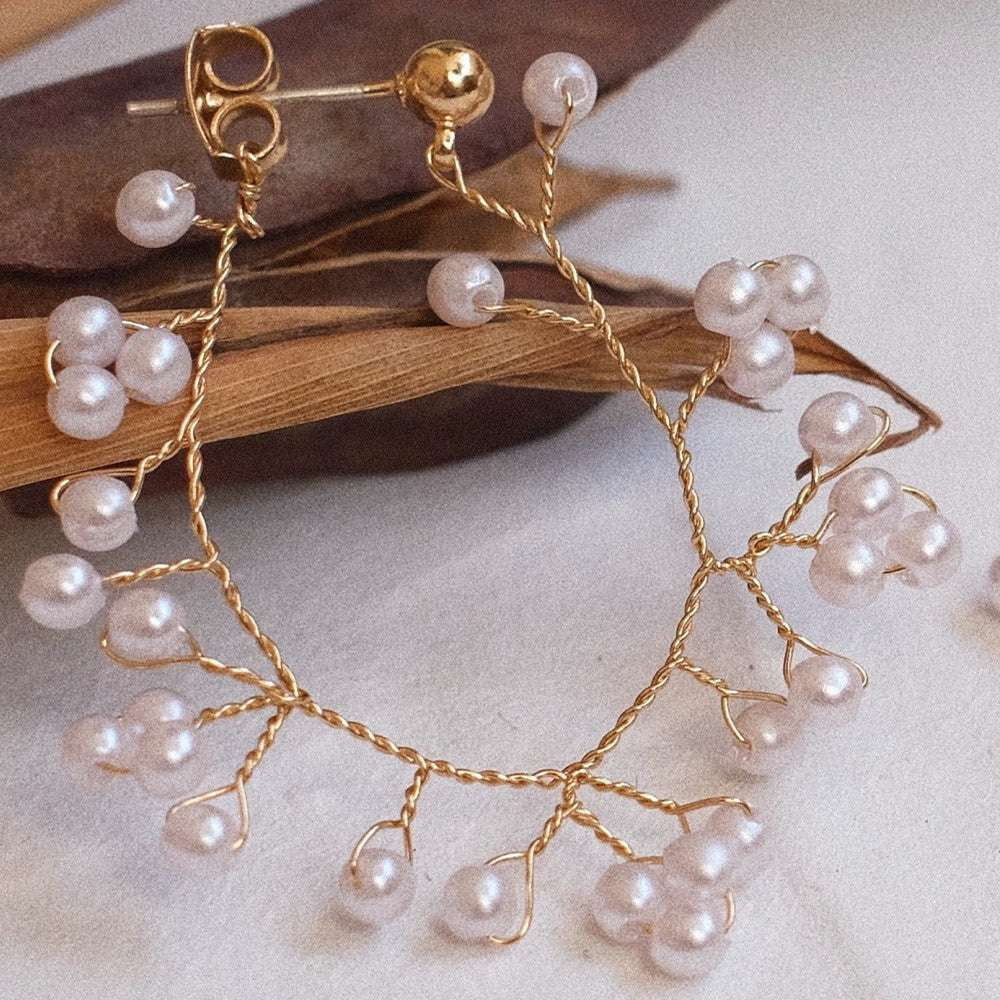 Elegant Pearl Drop, Tree Branch Jewelry, Vine Pearl Earrings - available at Sparq Mart