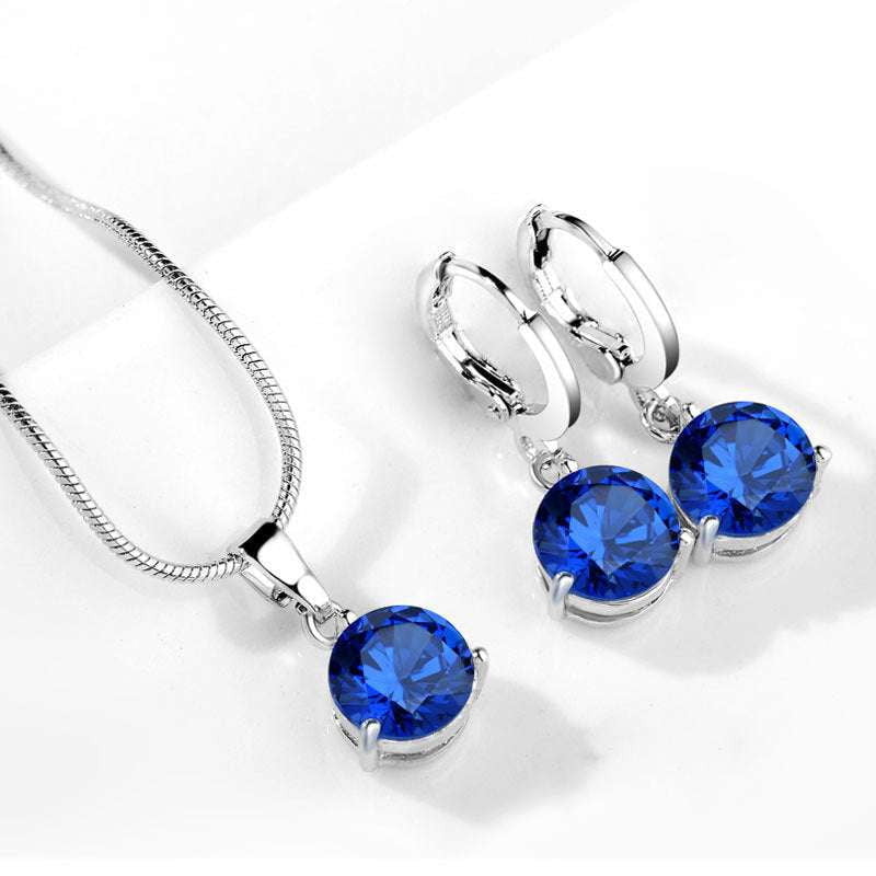 Elegant Jewelry Set, Gemstone Necklace Set, Water Drop Earrings - available at Sparq Mart