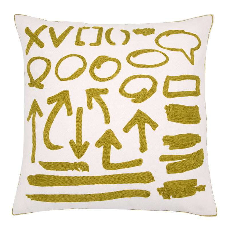 Decorative Couch Pillow, Flannelette Pillow Cover, Geometric Embroidery Pillow - available at Sparq Mart