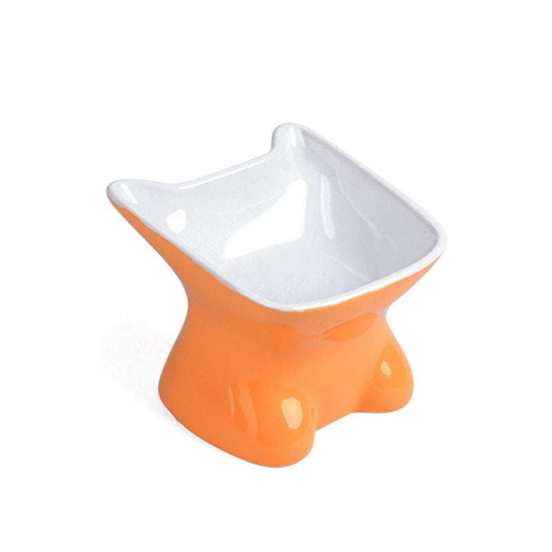 Ceramic Spine-Friendly Bowl, Elevated Cat Feeder, Ergonomic Pet Bowl - available at Sparq Mart