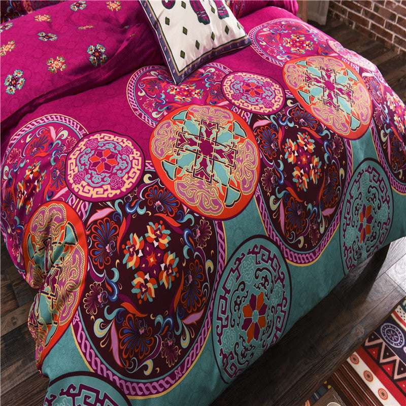 Bohemian Bedding Set, Ethnic Style Comforter, Pillowcase Bed Set - available at Sparq Mart