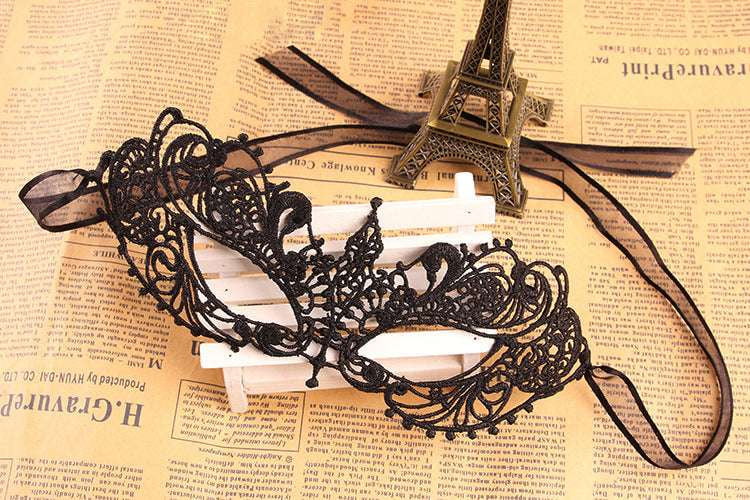 Elegant Party Accessory, Handmade Lace Mask, Mysterious Eye Mask - available at Sparq Mart