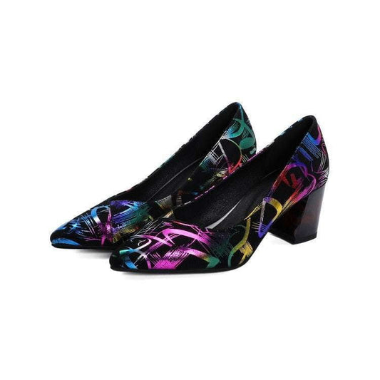 Fashion Heel Shoes, Leather Heel Shoes, Women's Pointed Toe Shoes - available at Sparq Mart