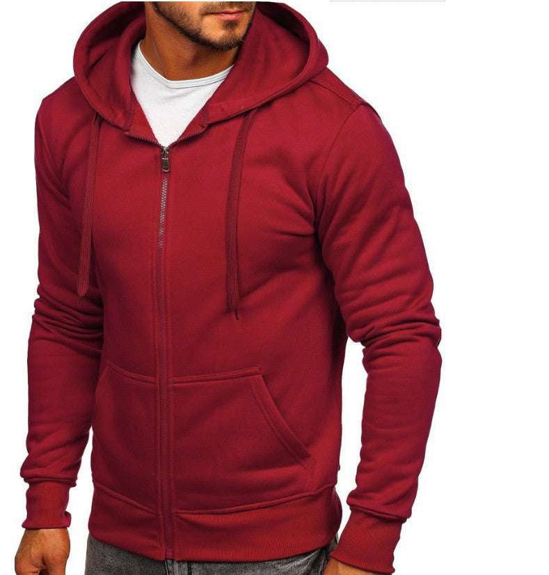 Hooded Zip Sweater, Men's Fashion Cardigan, Slim Fit Cardigan - available at Sparq Mart