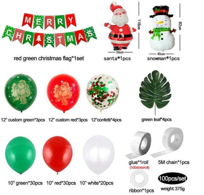 Christmas Balloon Kit, Festive Party Balloons, New Year Decor - available at Sparq Mart