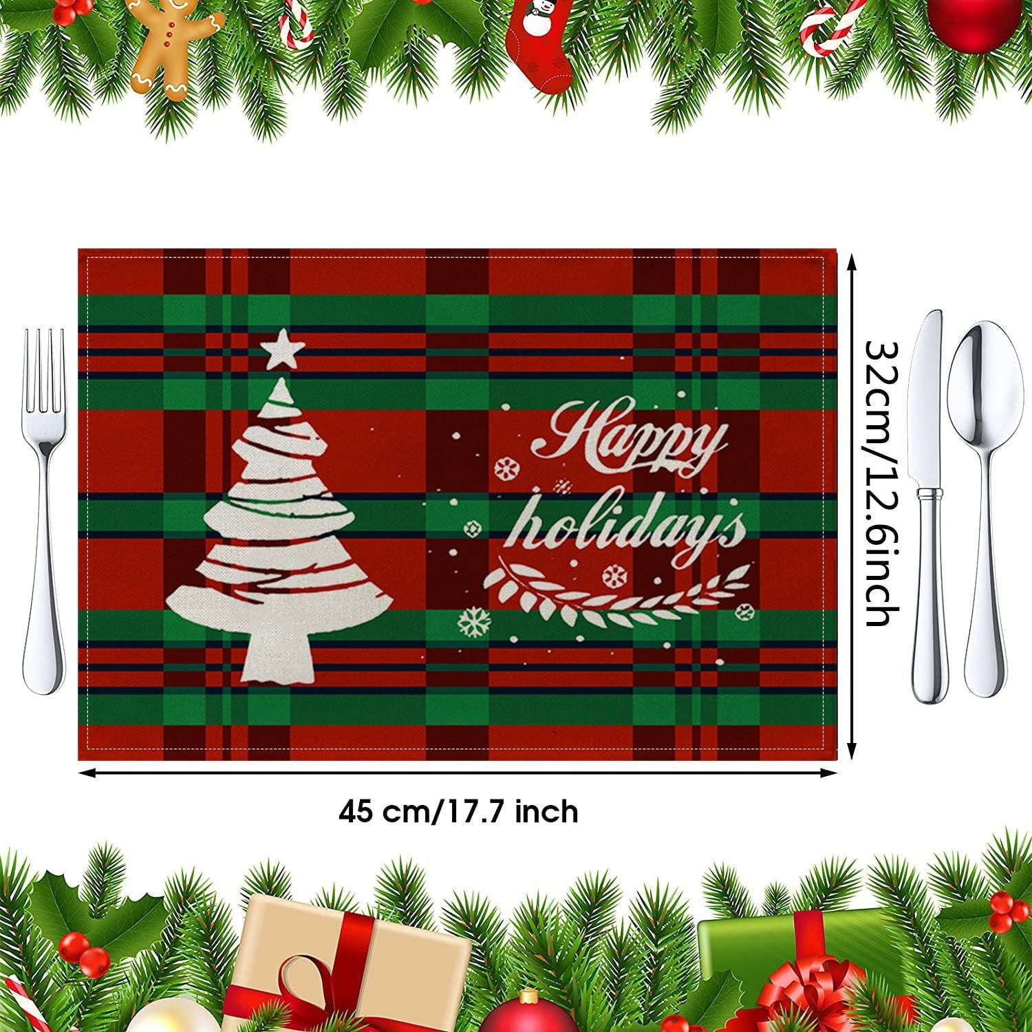 Fashionable Christmas Placemats, Festive Table Decor, Insulated Linen Placemats - available at Sparq Mart