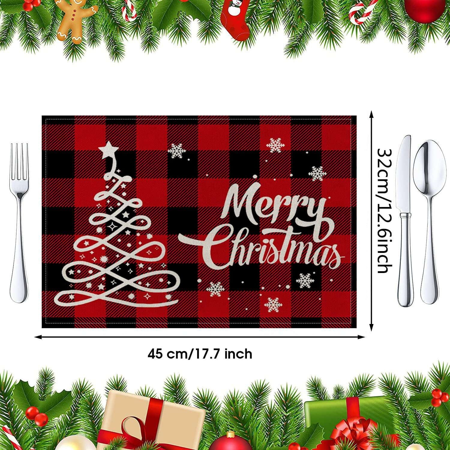 Fashionable Christmas Placemats, Festive Table Decor, Insulated Linen Placemats - available at Sparq Mart