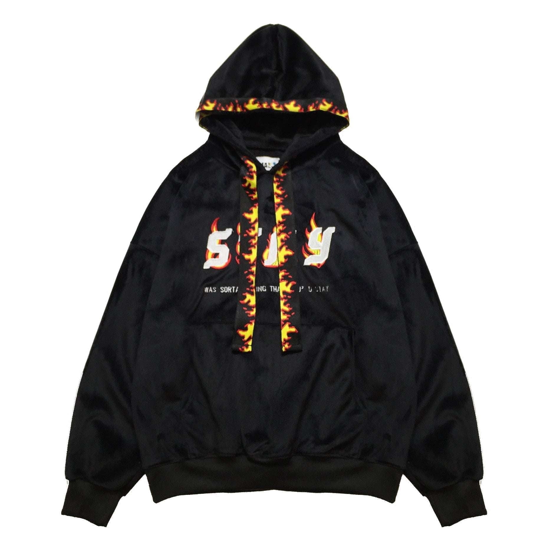 Embroidered Hoodie Dress, Flame Ribbon Hoodie, Street Style Hoodie - available at Sparq Mart