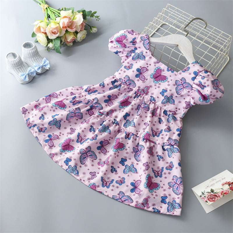 Childrens Dress Fashion, Floral Bowknot Skirt, Girls Princess Dress - available at Sparq Mart