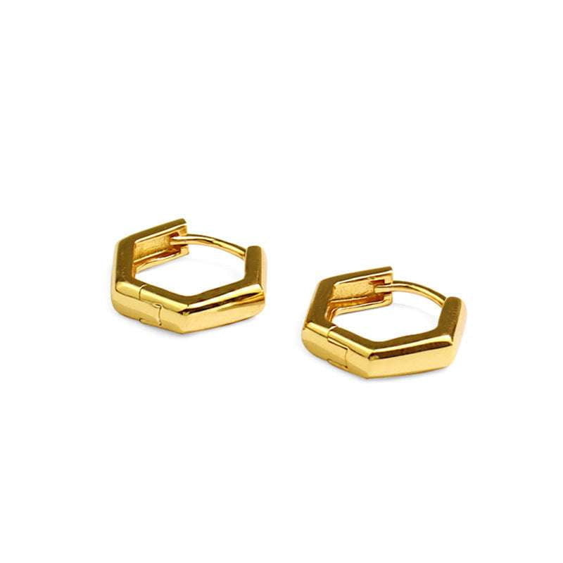 Geometric Dangle Earrings, Gold Statement Earrings, Trendy Gold Earrings - available at Sparq Mart