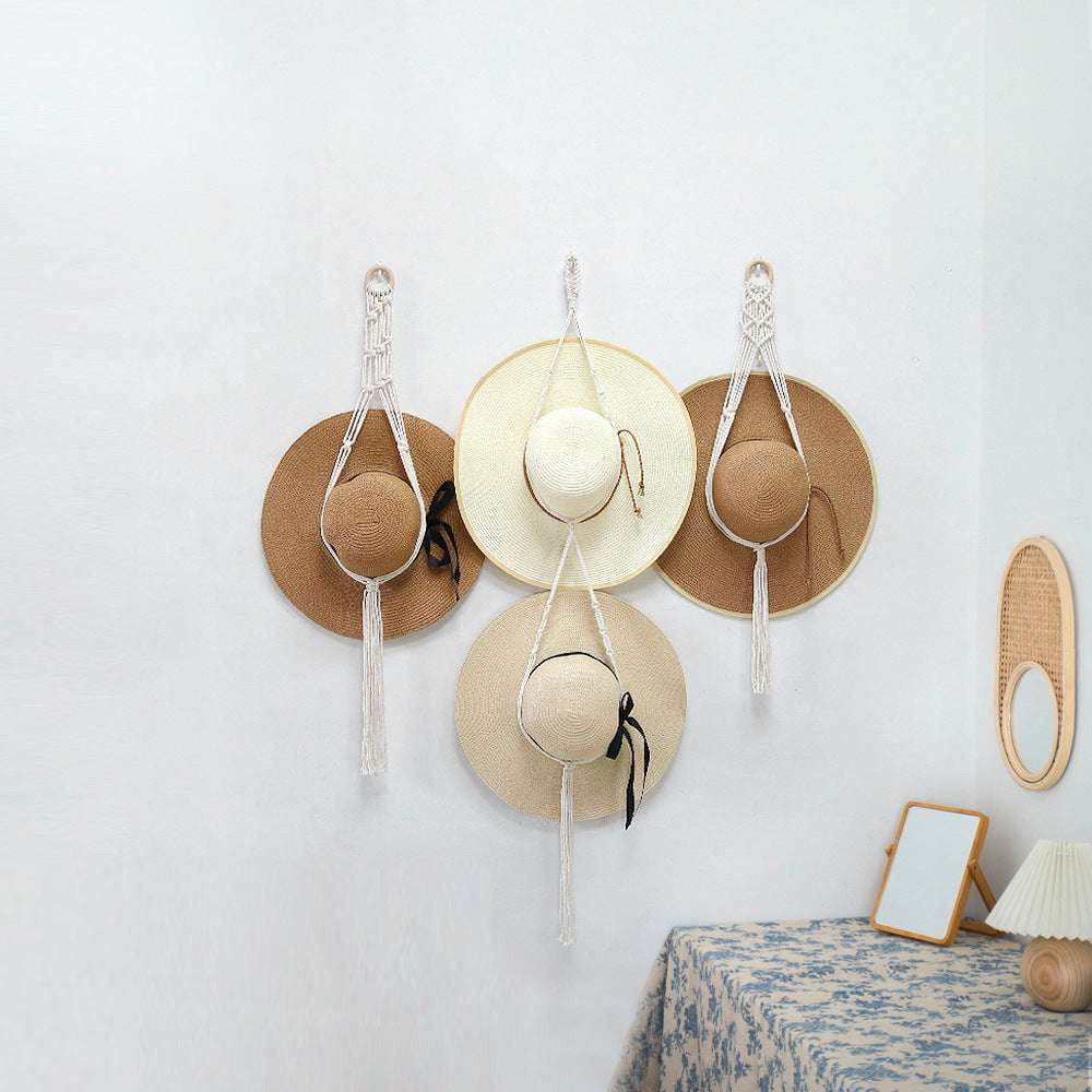 Hand-woven Wall Art, Nordic Tapestry Decor, Unique Hat Decoration - available at Sparq Mart