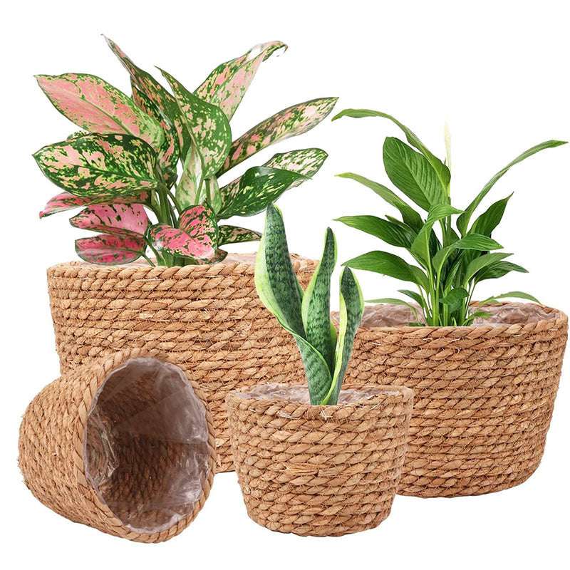 Handwoven storage baskets, plant pot decor, unique interior decor - available at Sparq Mart