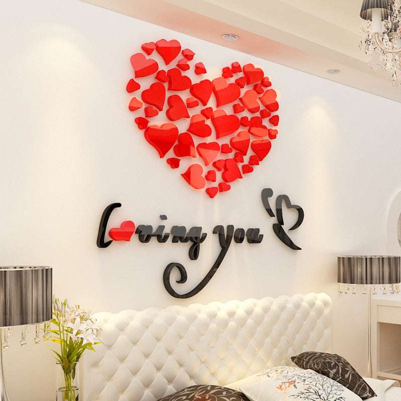 3D Acrylic Wall, High-Quality Sticker, Red Color - available at Sparq Mart