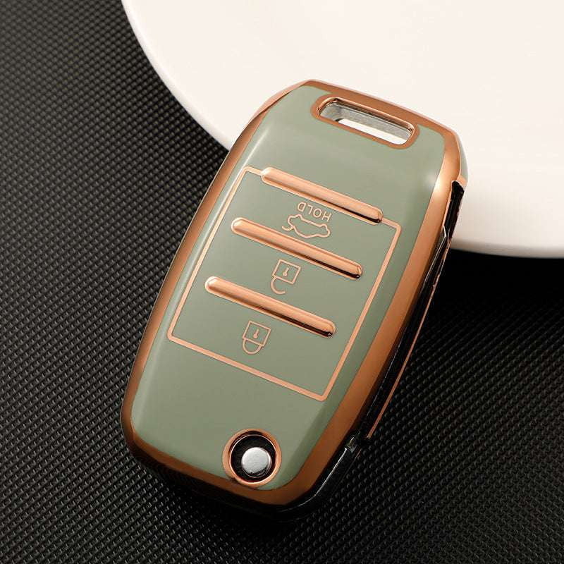 Car Key Case, Golden Edge, Protective Cover - available at Sparq Mart