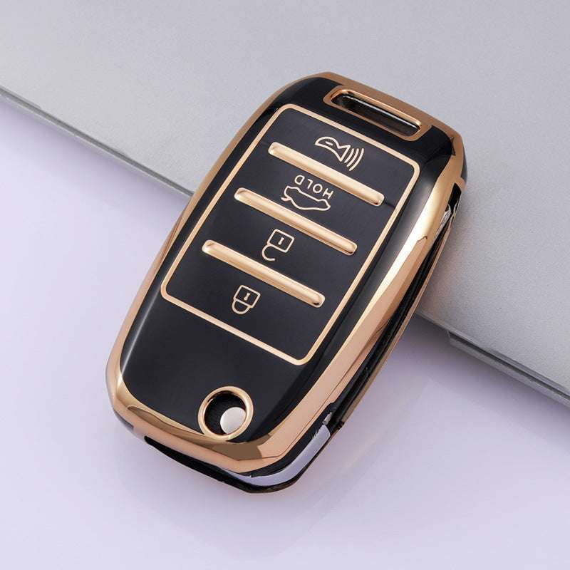 Car Key Case, Golden Edge, Protective Cover - available at Sparq Mart