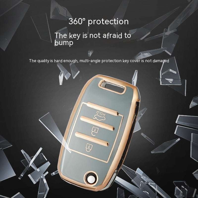 Car Key Case, Golden Edge, Protective Cover - available at Sparq Mart