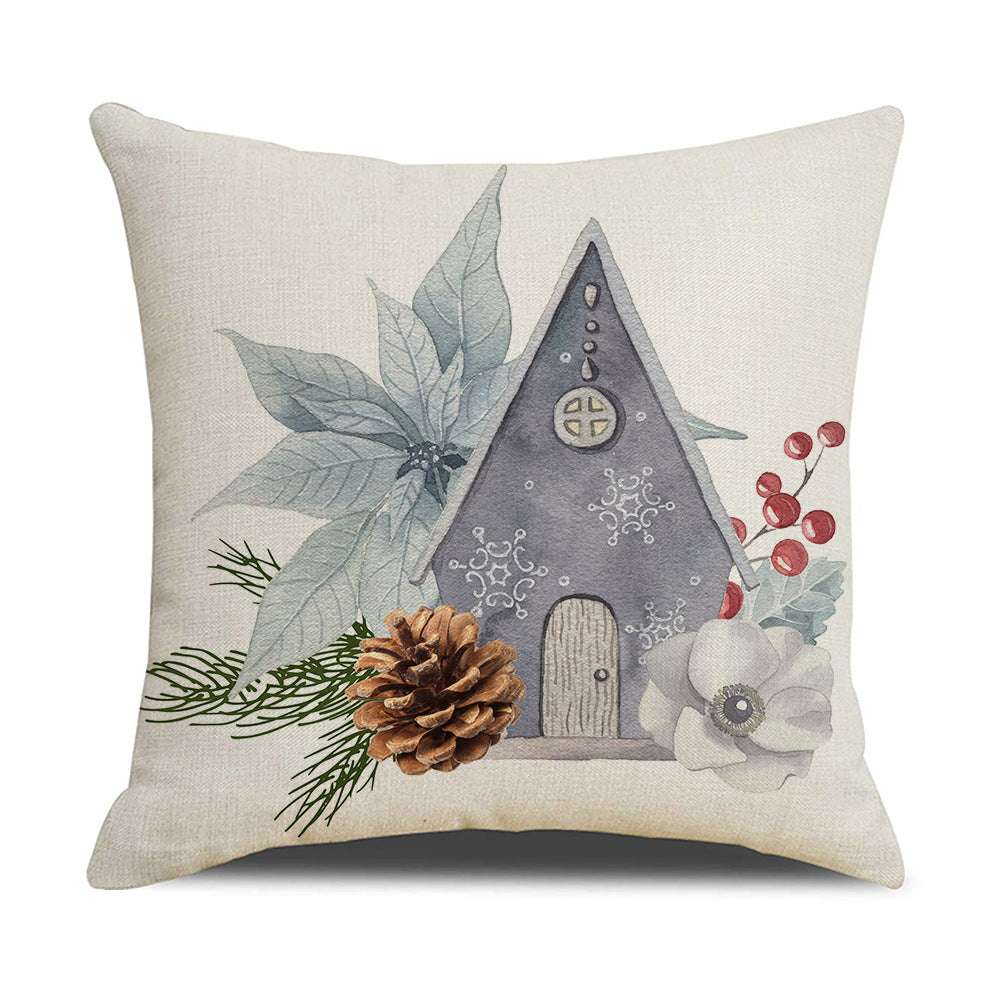 Linen Christmas Pillow, Printed Watercolor Pillow, Wholesale Christmas Pillow - available at Sparq Mart