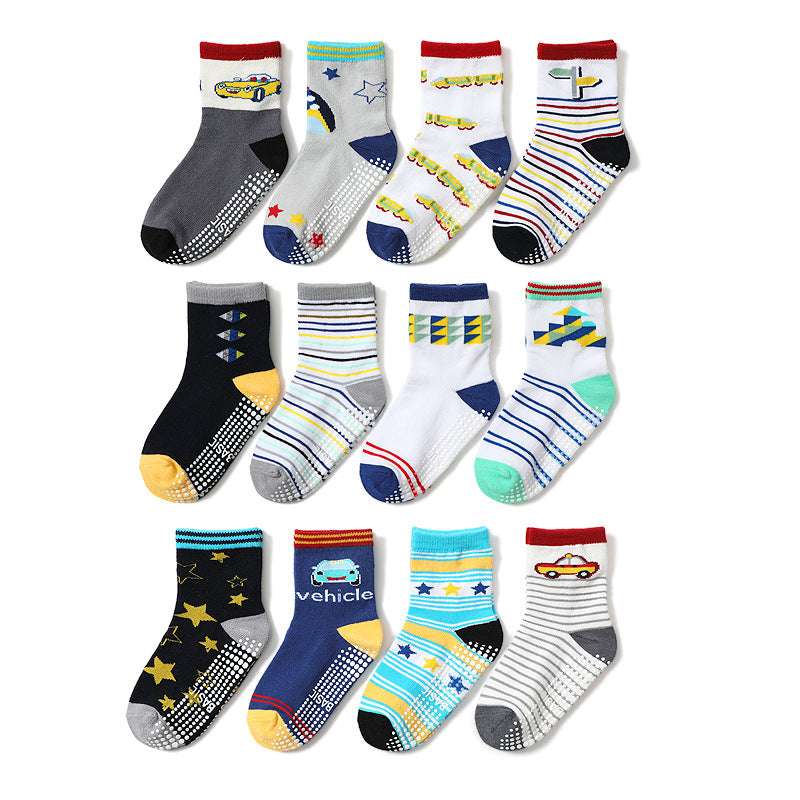 Kids cotton socks, Non-slip floor socks, Polka dot socks - available at Sparq Mart