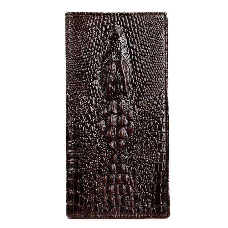 coffee-colored wallet, high-quality wallet, Wholesale crocodile-embossed cowhide wallet - available at Sparq Mart