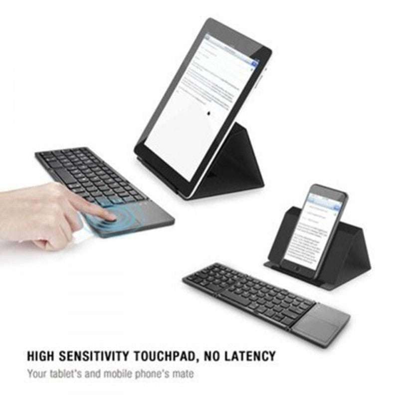 Black and white, Folding Bluetooth Keyboard, High-Quality - available at Sparq Mart