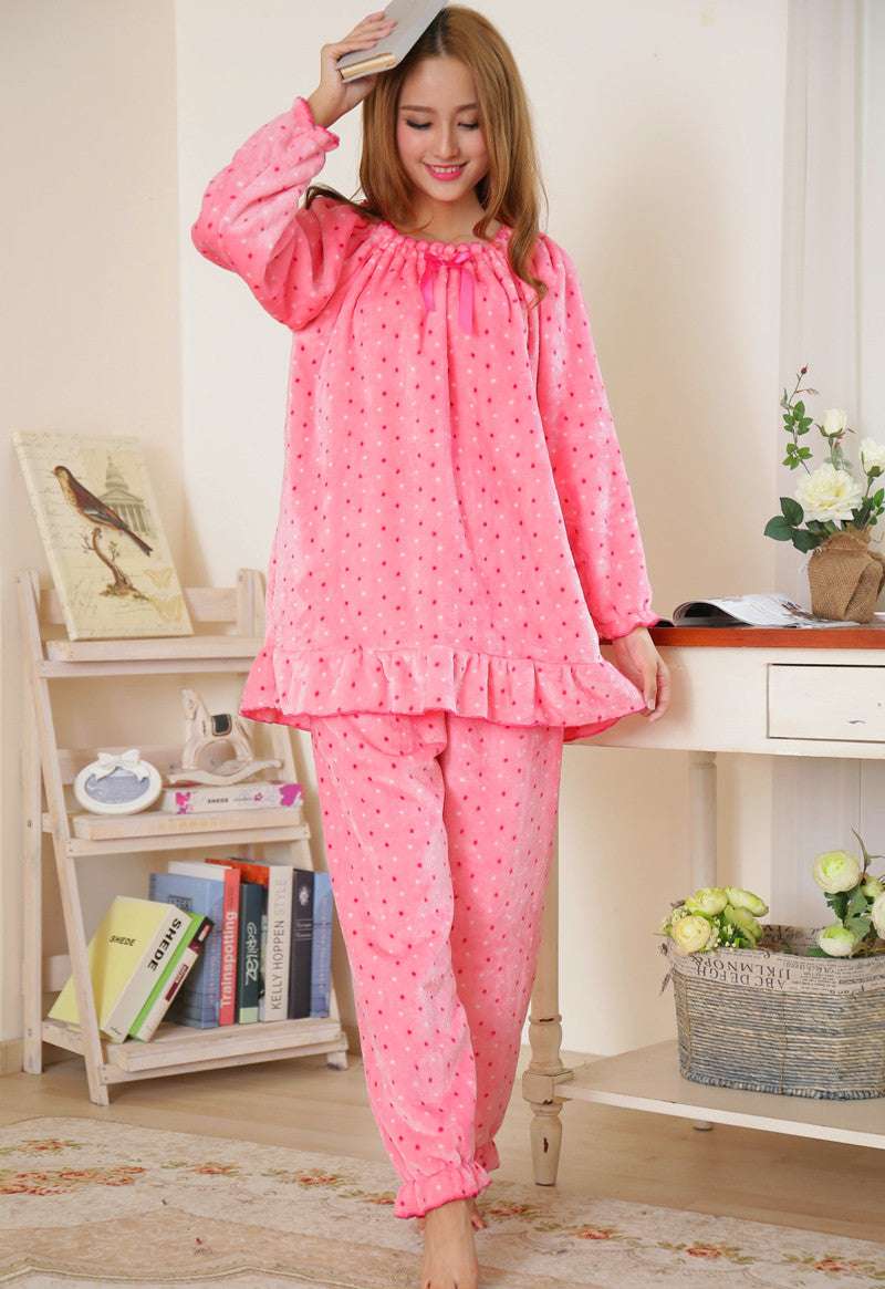 Girls' Coral Fleece Pajamas, High-Quality Pajama Suit, Parent-child Coral Fleece Pajamas - available at Sparq Mart