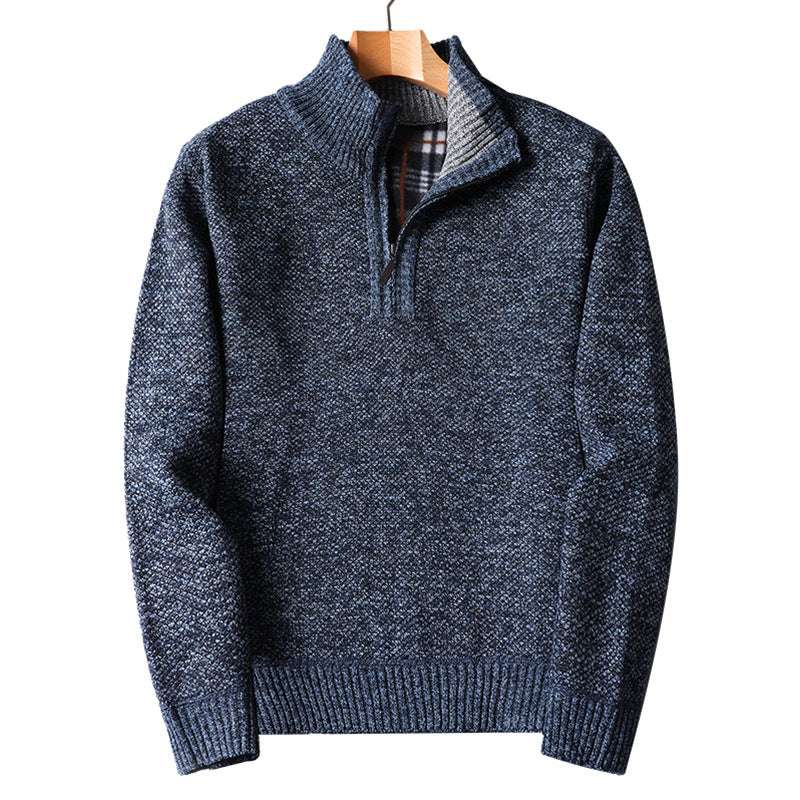 Cozy Zipper Sweater, Fashionable Men's Sweater, Warm Knit Sweater - available at Sparq Mart