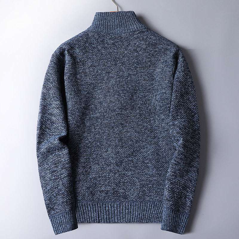 Cozy Zipper Sweater, Fashionable Men's Sweater, Warm Knit Sweater - available at Sparq Mart