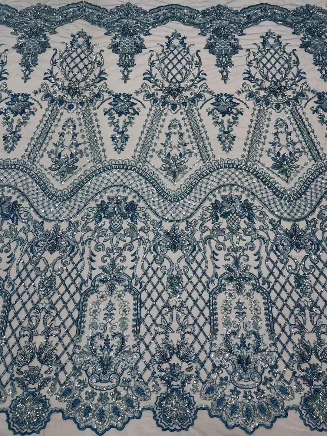 Beaded Fabric, Heavy Industry Lace - available at Sparq Mart