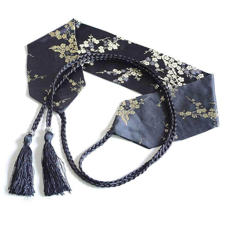 Embroidered Hanfu Accessory, Hanfu Belt Embroidery, Japanese Tassel Girdle - available at Sparq Mart