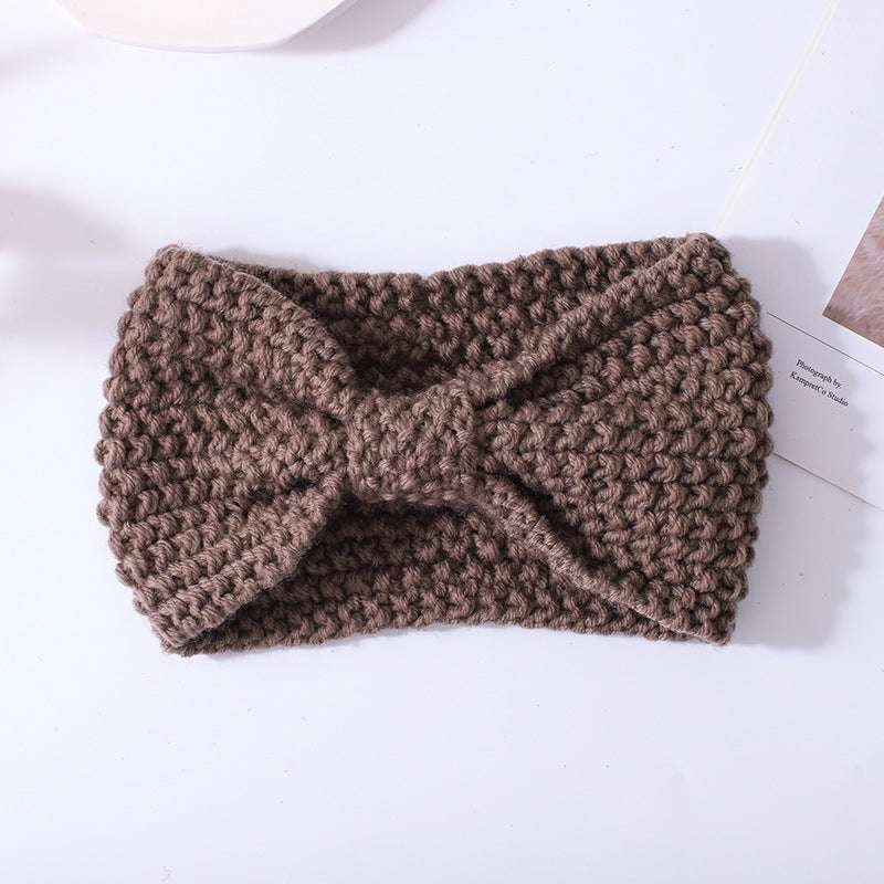 Cozy Knit Headwear, Fashionable Wool Accessory, Wool Bowknot Headband - available at Sparq Mart