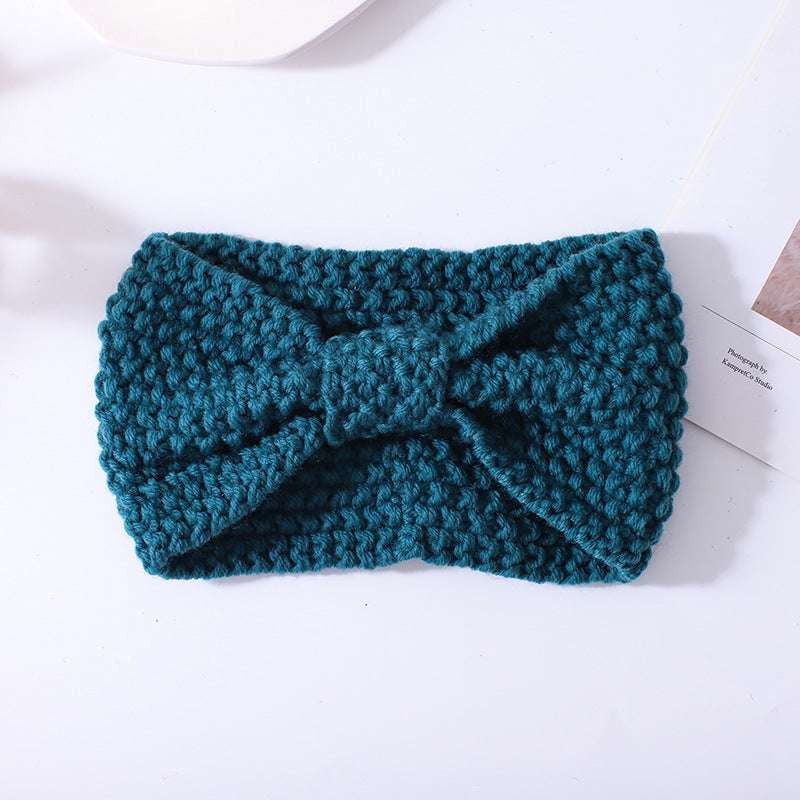 Cozy Knit Headwear, Fashionable Wool Accessory, Wool Bowknot Headband - available at Sparq Mart