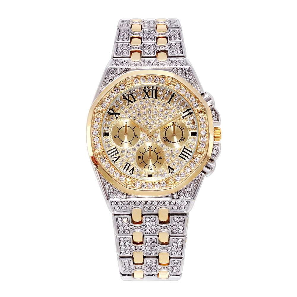 Diamond Star Watch, Elegant Diamond Watch, Oversized Luxury Timepiece - available at Sparq Mart