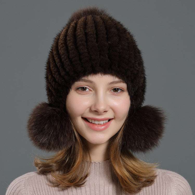 Korean fur hat, luxurious fur hat, women's fur hat - available at Sparq Mart