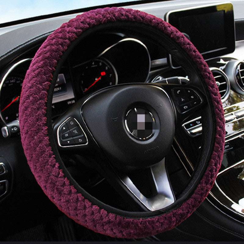 Comfortable Steering Cover, Plush Wheel Protector, Winter Car Accessory - available at Sparq Mart