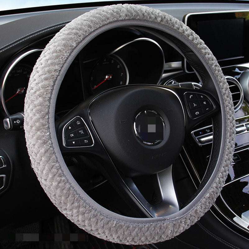 Comfortable Steering Cover, Plush Wheel Protector, Winter Car Accessory - available at Sparq Mart